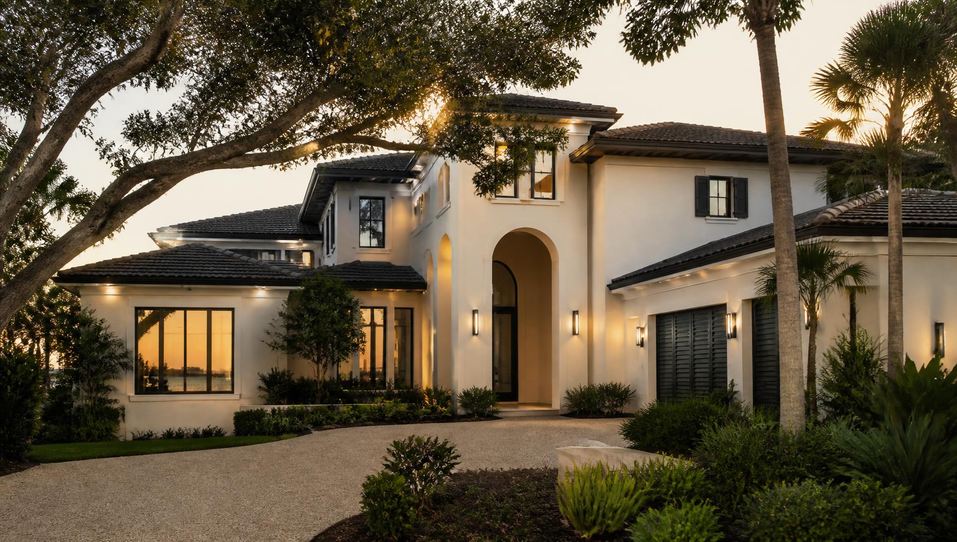 Central Florida residential architecture in afternoon light